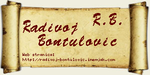 Radivoj Bontulović vizit kartica